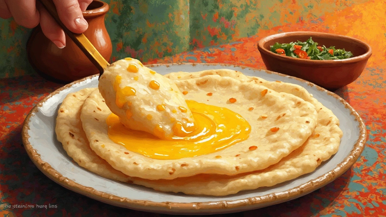 Calories in Roti with Ghee