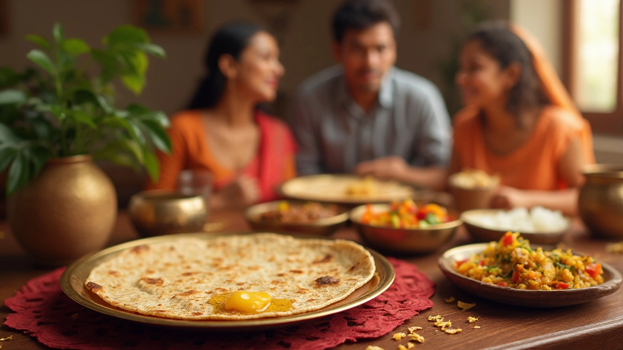 Roti with Ghee and Sabzi